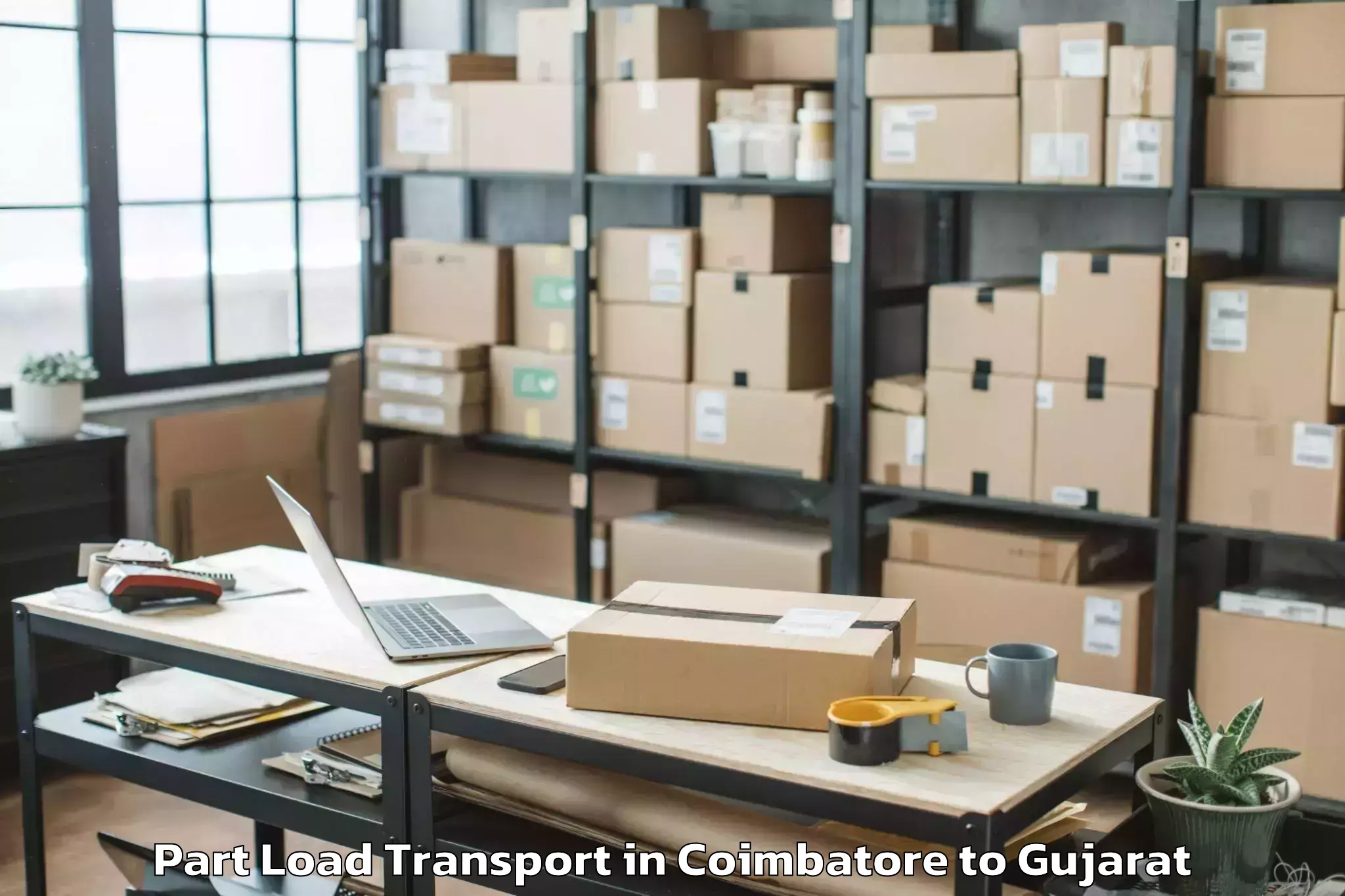 Top Coimbatore to Kalol Part Load Transport Available